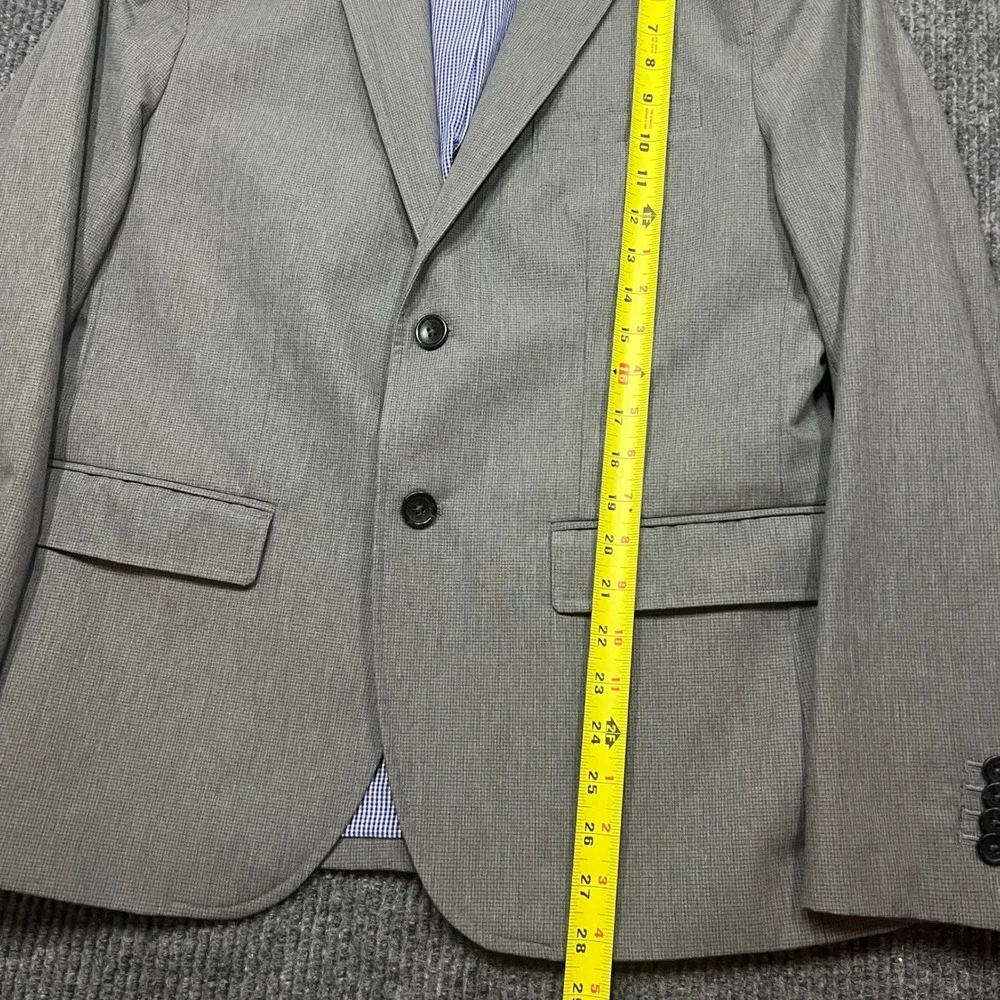 Banana Republic Mens 40S Grey No Iron Tailored Fit Blazer Sport Coat Micro Check